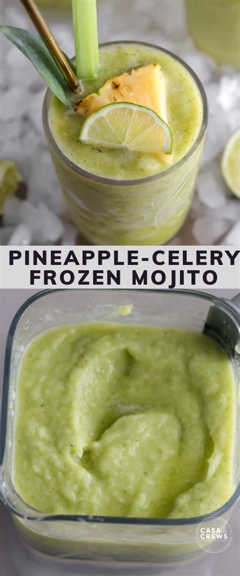 Pineapple Celery Frozen Mojito Delicious Drink Recipes Dessert Recipes Easy Frozen Mojito