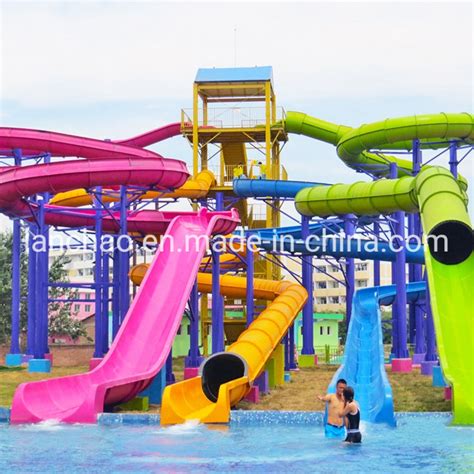 Lanchao Outdoor Fiberglass Combination Spiral Water Slide Tube For