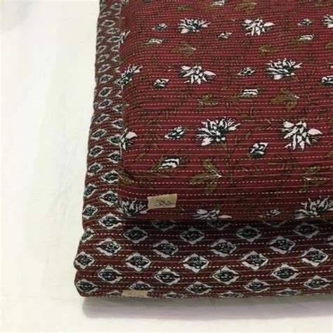 Katha Cotton Dark Brown Printed Unstitched Suit At Rs Meter Cotton