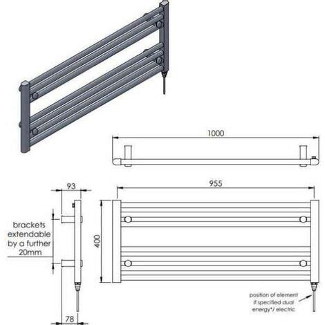 Vogue Focus Ladder Straight Central Heating Towel Rail Mm X Mm