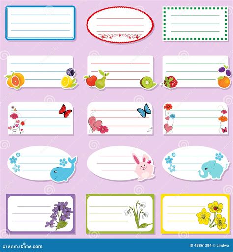 School Labels With Beautiful Flying Fairy. Name Tags, Stickers For ...