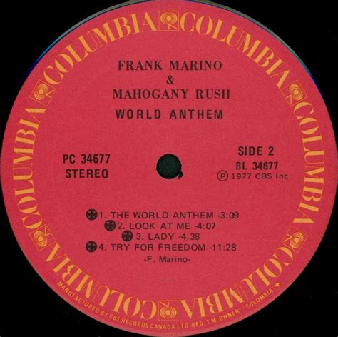 World Anthem Frank Marino Mahogany Rush