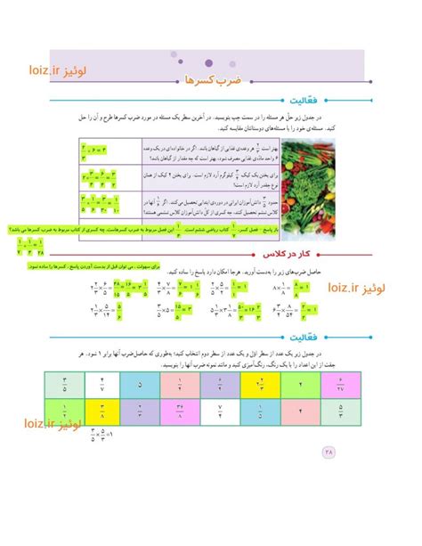 حل صفحه 28 ریاضی ششم نکس