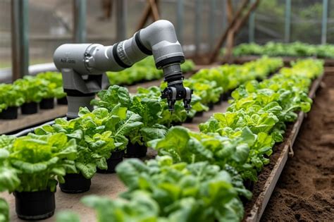 Premium Photo Futuristic Farming Agricultural Robotics Streamline