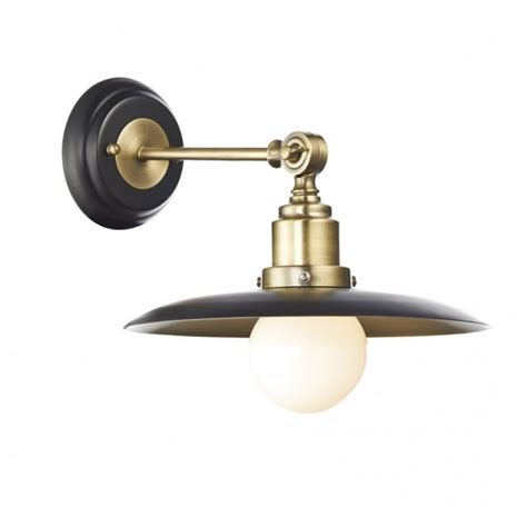 Retro Antique Brass And Black Wall Light Double Insulated