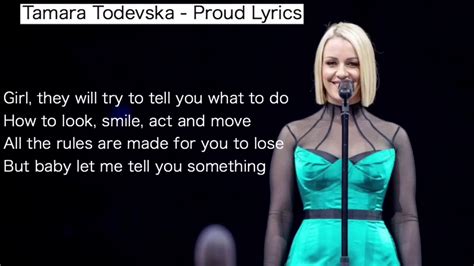 Tamara Todevska Proud Lyrics YouTube