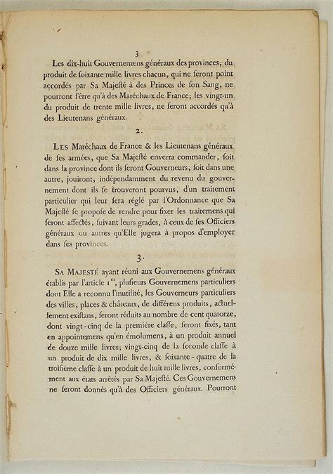 Ordonnance Du Roi Portant R Glement Sur Les Gourvernemens G N Raux Des