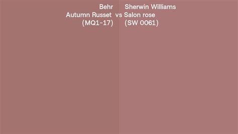 Behr Autumn Russet Mq1 17 Vs Sherwin Williams Salon Rose Sw 0061