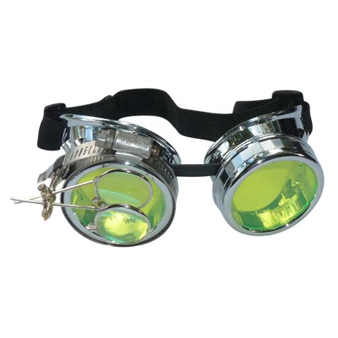 Chrome Goggles: Light Green Lenses w/ Eye Loupe