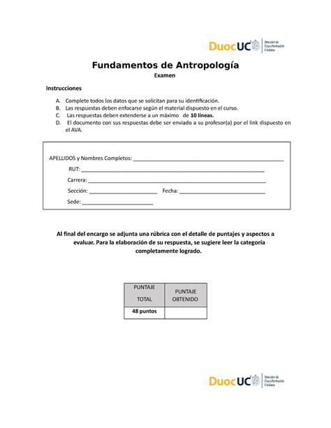 Examen Transversal Fundamentos DE Antropología 2023 1 Fundamentos de