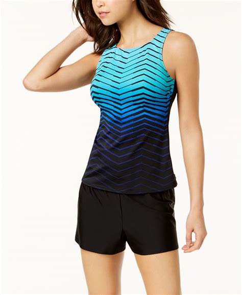 Reebok Prime Performance Printed High Neck Tankini Top Created For