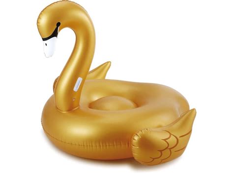 Bouée gonflable Cygne Giant Swan Gold 198 x 160 x 131 cm Leroy Merlin