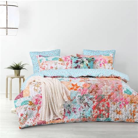 Koo Primrose Quilted Quilt Cover Set Multicoloured