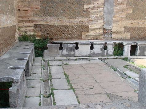 Pompeii Public Toilets The Romans Used A Stick With A Sponge On One