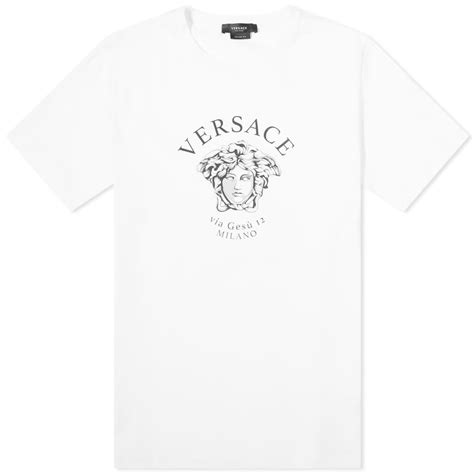 Versace Via Gesu Logo Tee White END CN