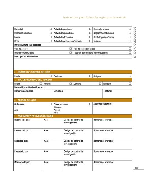 Instructivo Para Fichas De Registro E Inventario De Bienes