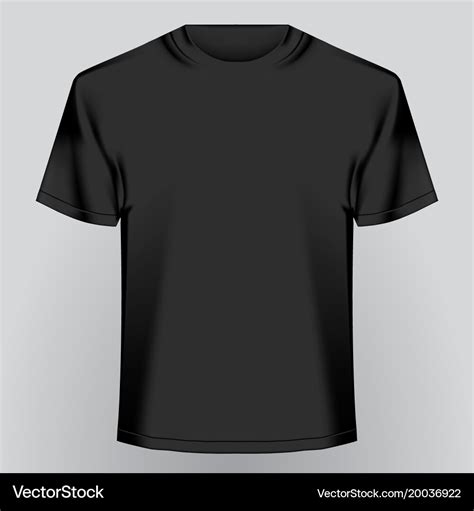 Black empty t-shirt Royalty Free Vector Image - VectorStock