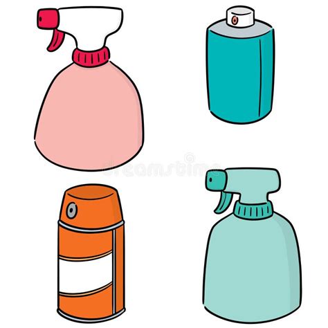 Sistema Del Vector De La Poder Y De La Botella De Espray Ilustración