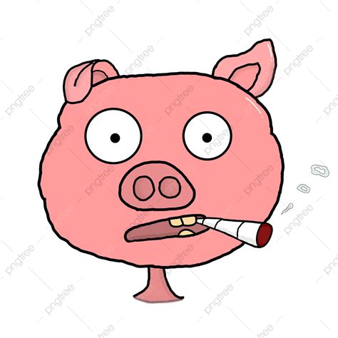 Pig Mouth Clipart Png Images Cute Pig With Cigarette In Mouth Pig