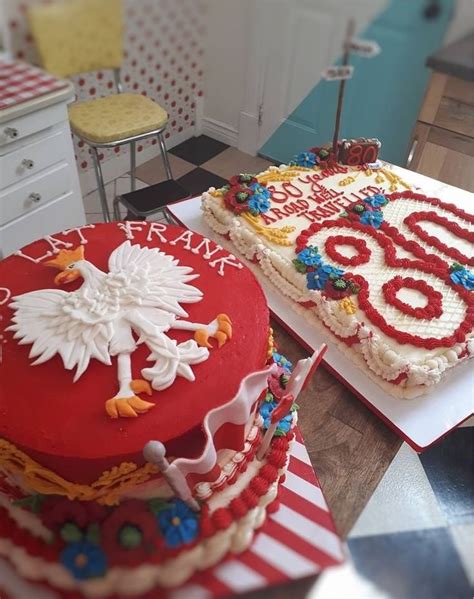 Polish themed birthday cake, buttercream cake with polish eagle, canada ...