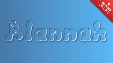 Alannah Liquid Water Text Effect Generator