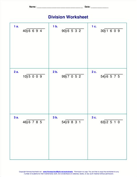 Division With Two Digit Divisors Worksheets