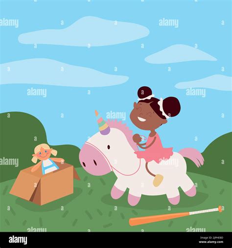 Funny Girl Playing Stock Vector Image And Art Alamy