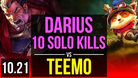 Darius Vs Teemo Top 10 Solo Kills 2 7m Mastery Quadra 17 3 3