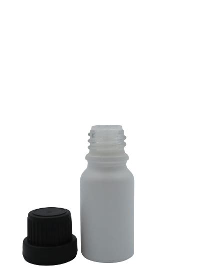 10ml Matte White Glass Bottles With 1mm Dripper Insert And Tamper Evident Cap Box Of 768