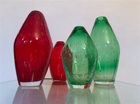 Czechoslovakian Glass Vases By Milan Metelak For Harrachov Glassworks