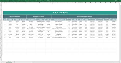 Plantilla Plan De Formaci N Excel Descarga Gratuita Just Exw