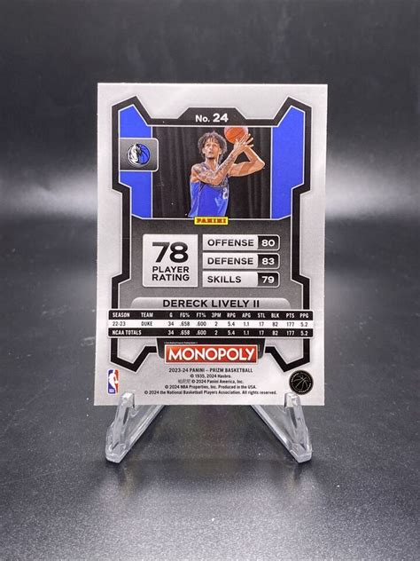 Panini Prizm Monopoly Derek Lively Ii Rookie Rc Mavericks