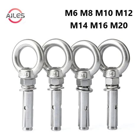 M6 M16 Sleeve Anchor Concrete Expansion Eye Bolt 304stainless Steel Installation Artifact Hook