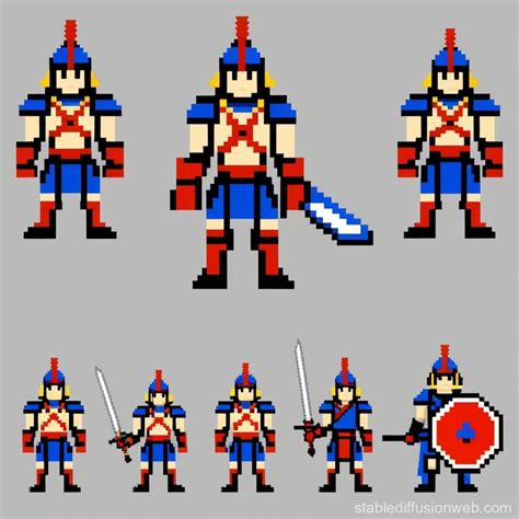64x64 Pixel Art Animation Sheet Stable Diffusion Online
