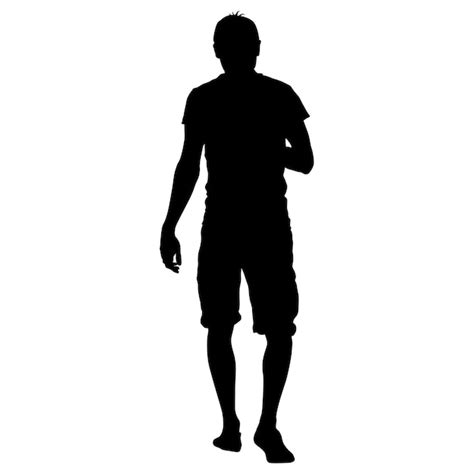 Premium Vector Black Silhouettes Man On White Background Vector Illustration