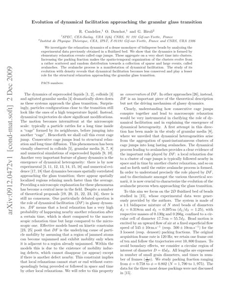 Pdf Evolution Of Dynamical Facilitation Approaching The Granular