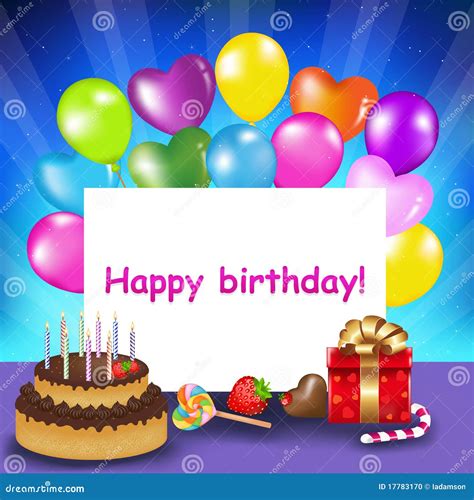 Happy Birthday Card. Vector Stock Photo - Image: 17783170