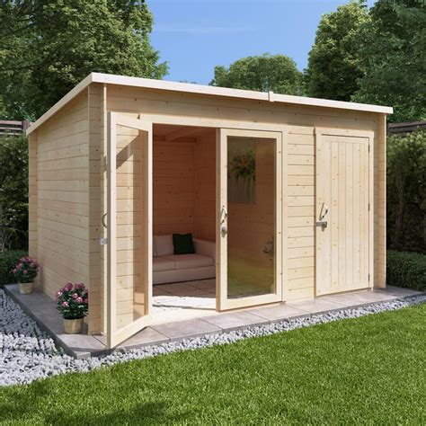 BillyOh Log Cabin Summerhouse With Side Store Pent Summer House Outdoor