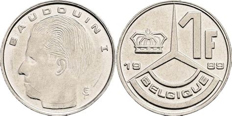 Belgien 1 Franc 1989 Ss Vz MA Shops