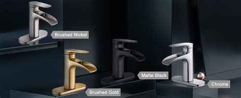 Yardmonet Black Bathroom Faucets Single Hole Bathroom Faucets With Pop Up Drain Waterfall