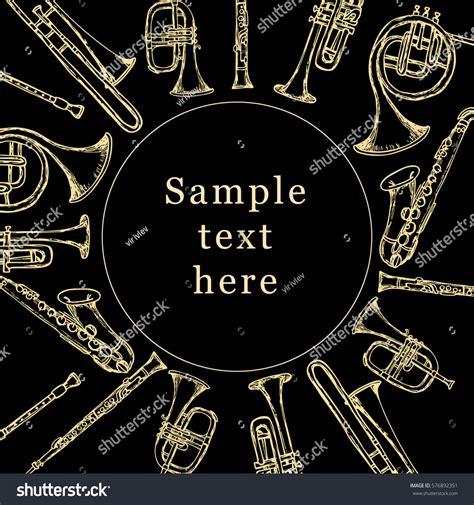 Brass Musical Instruments Hand Drawn Vector Stock Vector Royalty Free