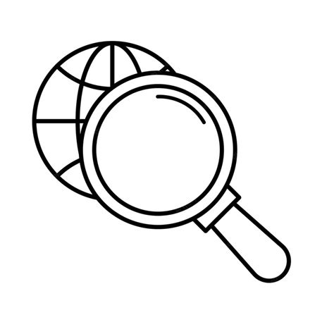 Premium Vector A Black And White Line Drawing Of A Magnifying Glass And A Magnifying Glass