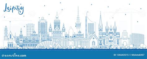 Leipzig Skyline Vector Outline Sketch Stock Photography CartoonDealer