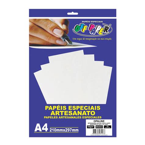 Papel Opaline Off Paper A4 Branco 180 G 50 Folhas