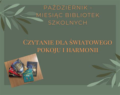 Mi Dzynarodowy Miesi C Bibliotek Szkolnych Szko A Podstawowa Nr