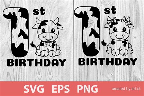 Birthday Cow Svg Holy Cow I M One Birthday Girl