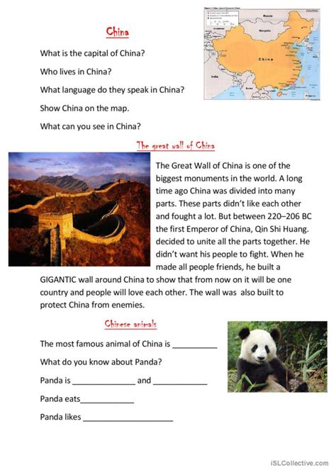 China English Esl Worksheets Pdf Doc Worksheets Library