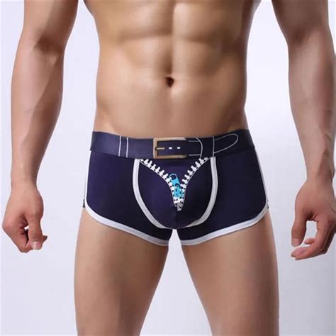 Nova roupa interior sexy de algodão para homens cueca boxer masculina