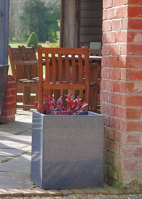 Granite Tall Square Garden Planter