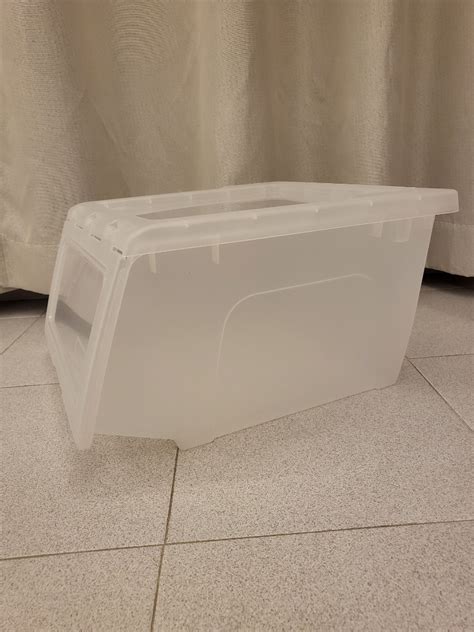 Muji Daiso Clear White Acrylic Storage Box Furniture Home Living